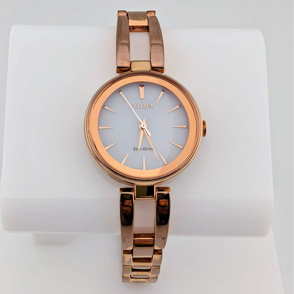 Citizen Eco-Drive Axiom Rose Gold Tone White Dial Women's Watch E031-R008960